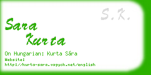 sara kurta business card
