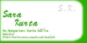 sara kurta business card